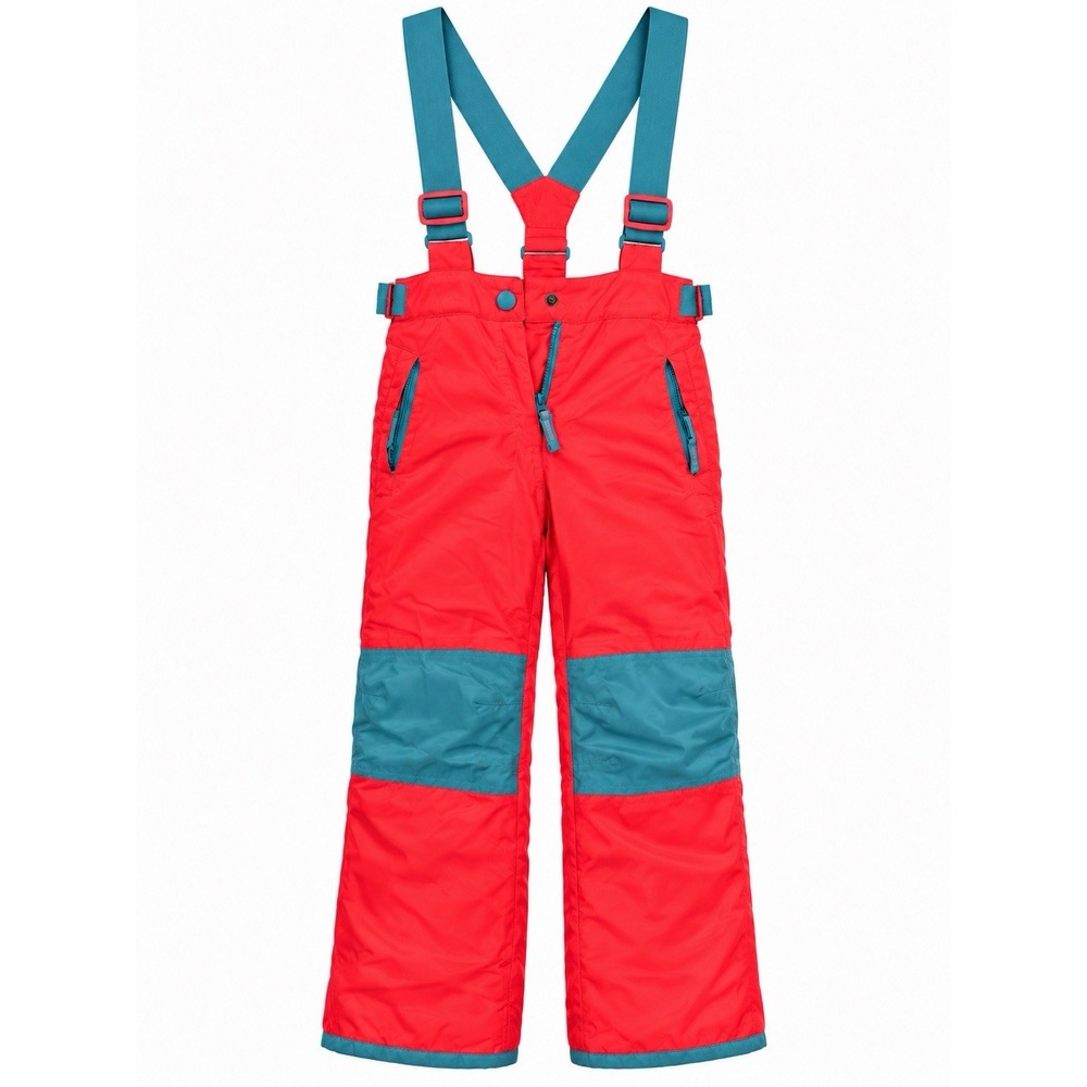 Boden Kids Ski Salopettes Snow Bib Pants Coral Teal Insulated 7-8Y 128cm